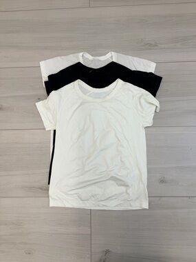 Lululemon + Basic Athletic 3 Pack BUNDLE Short Sleeve Running Shirts Sz M/L